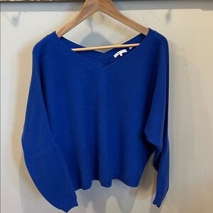 360 Cashmere Royal Blue V-Neck Sweater